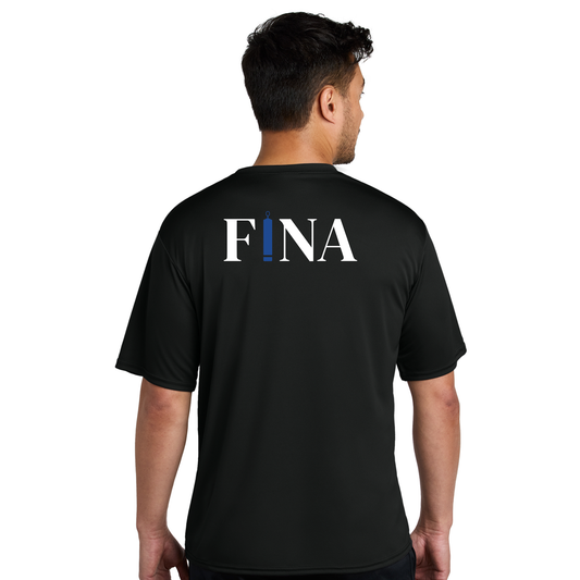 FINA Unisex Adult Performance Tee - Seal Front / FINA Blue Back