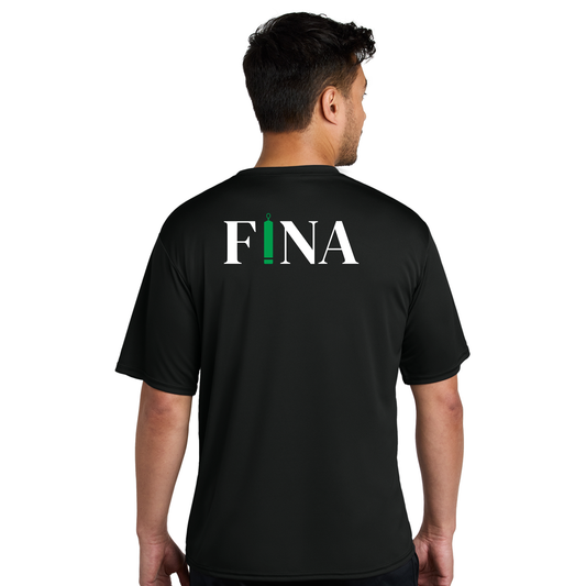 FINA Unisex Adult Performance Tee - Seal Front / FINA Green Back