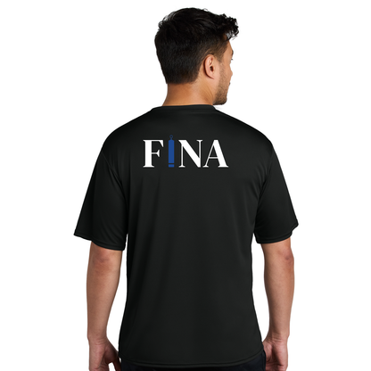 FINA Unisex Adult Performance Tee - Seal Front / FINA Blue Back