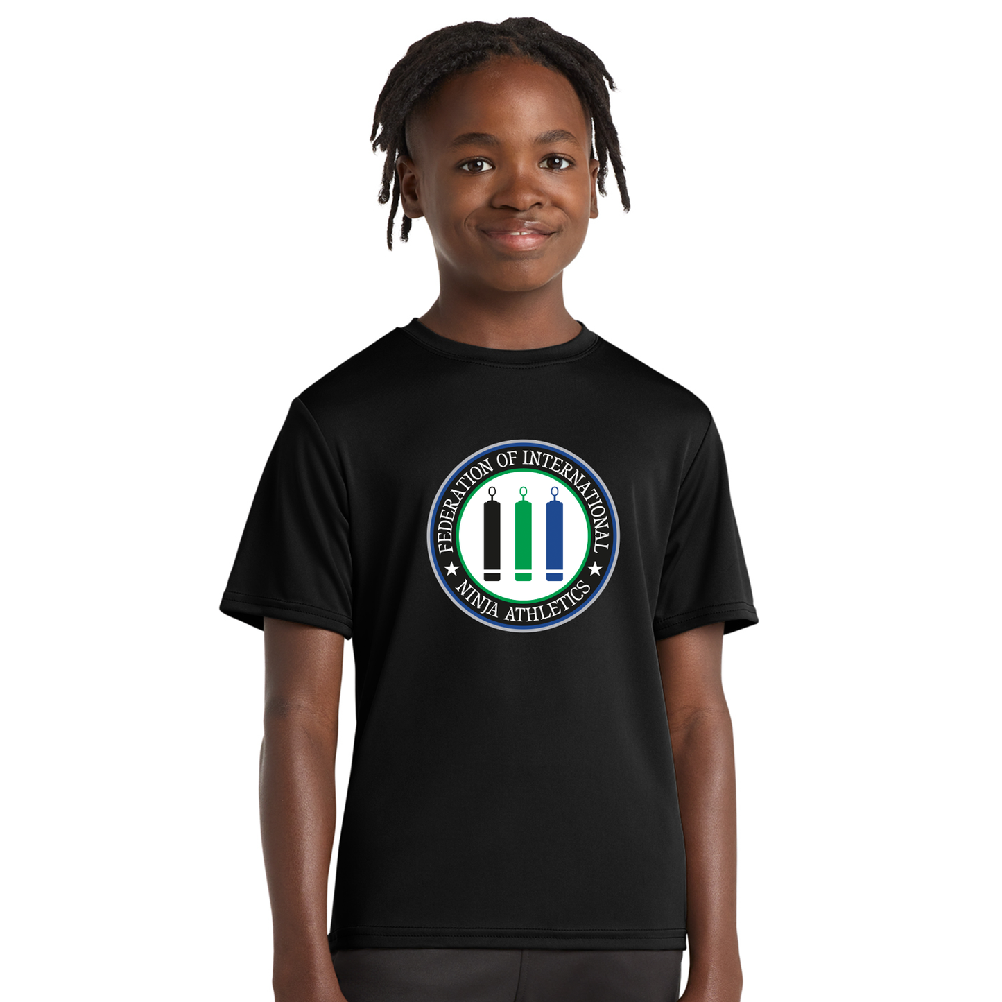 FINA Unisex Youth Performance Tee - Seal Front / FINA White Back