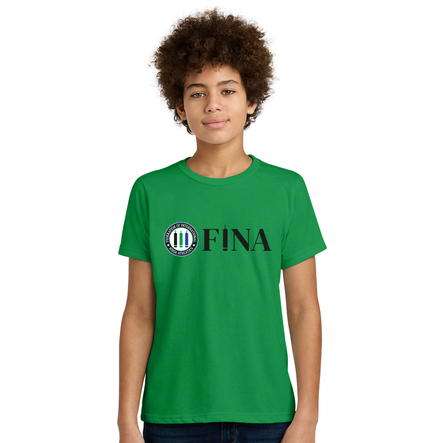 FINA Unisex Youth Tee - Seal + FINA Black Front