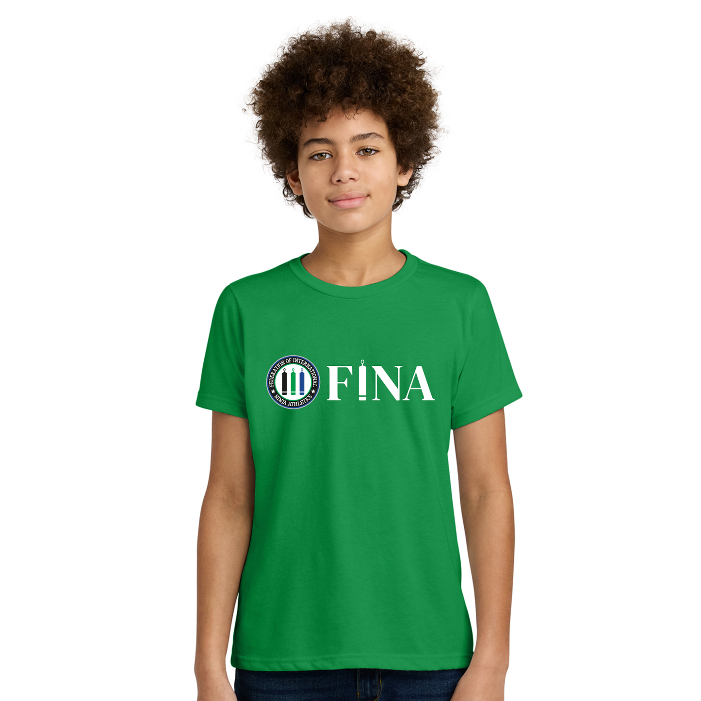 FINA Unisex Youth Tee - Seal + FINA White Front