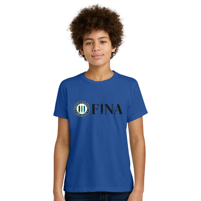 FINA Unisex Youth Tee - Seal + FINA Black Front
