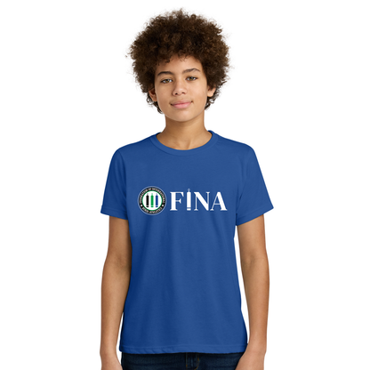 FINA Unisex Youth Tee - Seal + FINA White Front