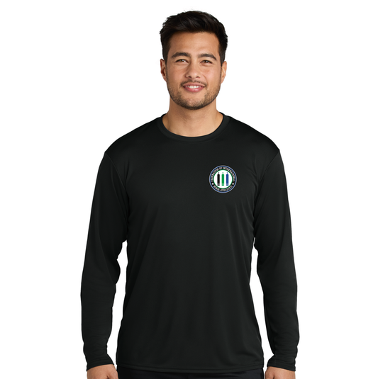 FINA Unisex Adult Long Sleeve Performance Tee - Seal Front / FINA Blue Back