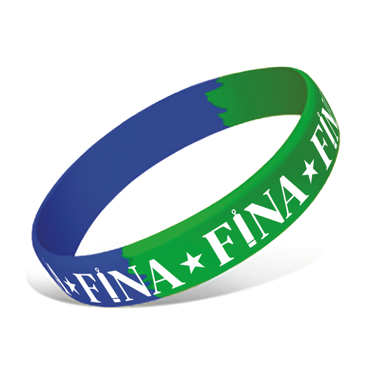 FINA Silicone Wristband - Green & Blue